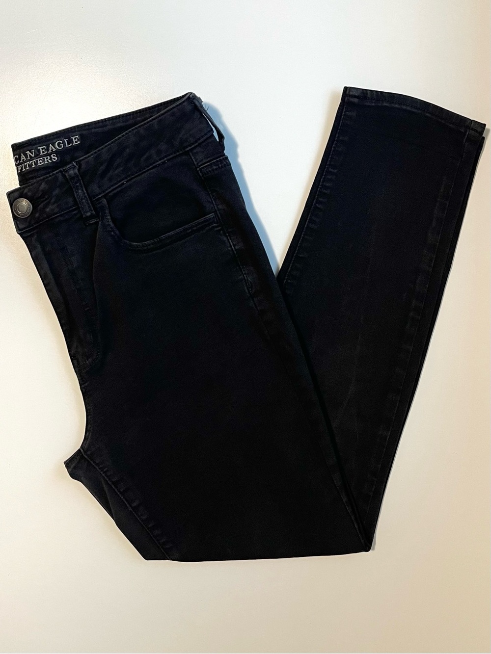 American Eagle Hi-Rise Jegging - Super Super Stretch Black Wash - Size 12 Short - Picture 3 of 9